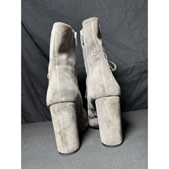 Vince Camuto Teisha Grey Suede Lace-Up Tall Boots Women’s 9.5 Block Heel - Picture 4 of 8